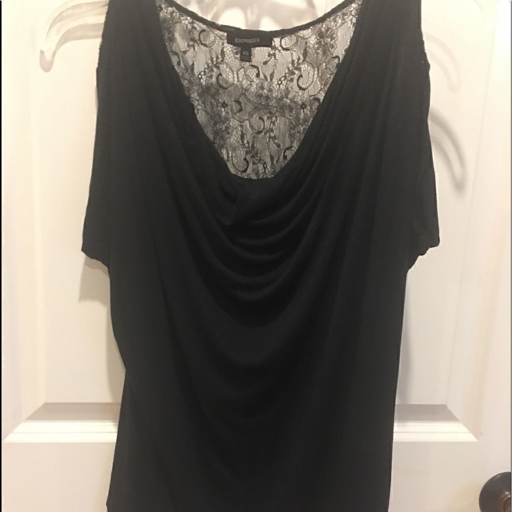 Express XS black lace sleeveless shirt top blouse